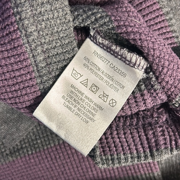 Vans Long Sleeve Crew Neck Waffle Tee in Purple & Charcoal Grey (Youth/Boys L) - Picture 10 of 11